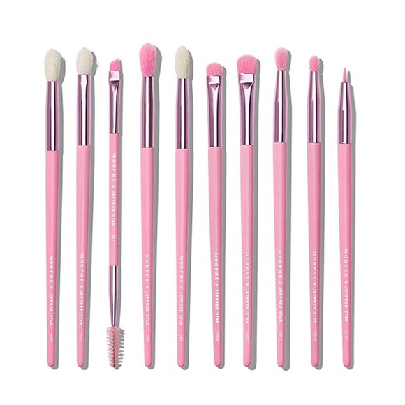 NWT Morphe x Jeffree Star Eye Brush Collection - 10 Natural & Synthetic Brushes - Picture 2 of 2